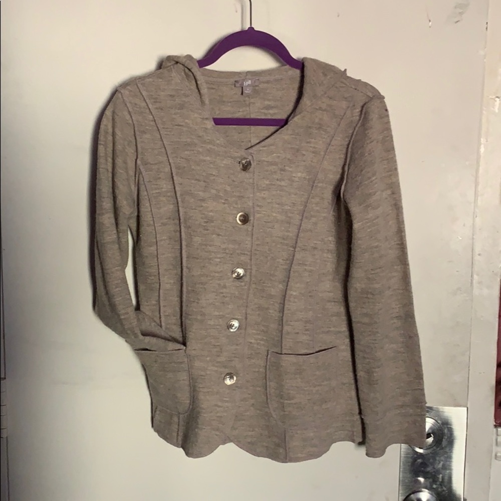 J. Jill, button down hooded sweater